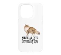 Custodia per iPhone 15 Pro Siberian Cats Extreme Fluff Zone, design per proprietario di gatti