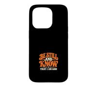 Custodia per iPhone 15 Pro Sii fermo e sappi che io sono Dio Retro Christian Faith