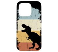 Custodia per iPhone 15 Pro Silhouette retrò del dinosauro T-Rex