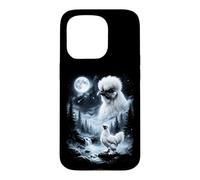 Custodia per iPhone 15 Pro Silkie Pollo Ululando alla Luna 90's Retro