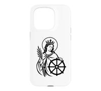 Custodia per iPhone 15 Pro Simbolo cattolico di Santa Caterina d'Alessandria