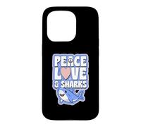 Custodia per iPhone 15 Pro Simbolo di pace amore e squali cuore pace