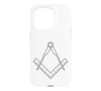 Custodia per iPhone 15 Pro Simbolo massonico massonico bussola quadrata massoneria occulta