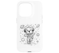 Custodia per iPhone 15 Pro Simpatico cane astronauta esploratore spaziale cucciolo universo design