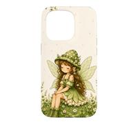 Custodia per iPhone 15 Pro Simpatico caso verde della natura capricciosa di Cottagecore dei funghi