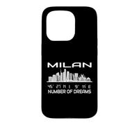 Custodia per iPhone 15 Pro Skyline Milano Silhouette GPS Coordinate Lombardia Italia
