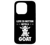 Custodia per iPhone 15 Pro Small Animals Goat quote life is better with a Goat