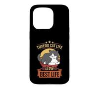 Custodia per iPhone 15 Pro Smoking Cat Life Is The Best Life Retro Vintage Style