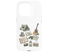 Custodia per iPhone 15 Pro Solo Nature - Diario da campeggio, vintage, con icone della foresta