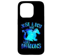 Custodia per iPhone 15 Pro Solo un ragazzo che ama i draghi Tema Galaxy Dragon Cool Boys