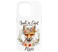Custodia per iPhone 15 Pro Solo una ragazza che ama volpi e fiori per ragazze amanti della volpe