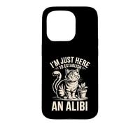 Custodia per iPhone 15 Pro Sono qui solo per stabilire un umorismo per gatti Alibi