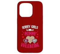 Custodia per iPhone 15 Pro Sorry Girls Mommy Is My Valentine Hearts leopardo e plaid