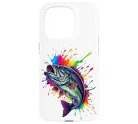 Custodia per iPhone 15 Pro Splash Art Largemouth Bass Fishing