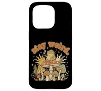Custodia per iPhone 15 Pro Stay Weird Frog Eccentrico Retro Y2K Hippie Estetica Muchrooms