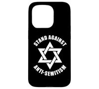 Custodia per iPhone 15 Pro Stella in bianco e nero contro l'antisemitismo di David