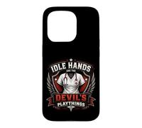 Custodia per iPhone 15 Pro Stemma da infermiera vintage «Idle Hands Are The Devil's Playthings»