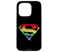 Custodia per iPhone 15 Pro Superman Rough Rainbow Pride Logo