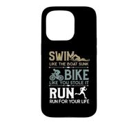 Custodia per iPhone 15 Pro Swim Bike Run Cooles - Bicicletta da triathlon