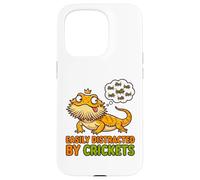 Custodia per iPhone 15 Pro T-shirt divertente con drago barbuto distratto da crickets
