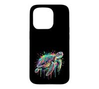 Custodia per iPhone 15 Pro Tartarughe del mondo Color Splash Paint Art