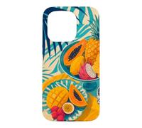 Custodia per iPhone 15 Pro Tavolo da frutta tropicale sotto ombre di palma