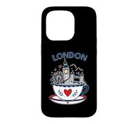 Custodia per iPhone 15 Pro Tazza da tè Londra Big Ben Regno Unito carino souvenir da viaggio