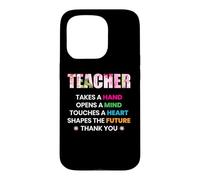 Custodia per iPhone 15 Pro Teacher Flower Takes A Hand Thank You Funny School Teachers