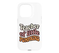 Custodia per iPhone 15 Pro Teacher of Little Pumpkins Groovy Retro Fall