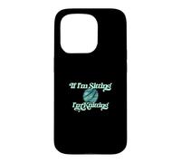 Custodia per iPhone 15 Pro Teal If I'm sitting I'm Knitting Yarn Ball illustrazione