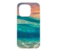 Custodia per iPhone 15 Pro Teal Ocean Tramonto Accessori per telefono Tropical Water Art