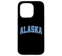 Custodia per iPhone 15 Pro Testo retrò in stile vintage azzurro Alaska