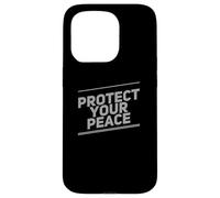 Custodia per iPhone 15 Pro Testo umoristico divertente per persone divertente proteggere la pace