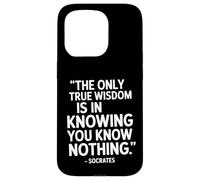 Custodia per iPhone 15 Pro The Only Wisdom Socrates frase di un filosofo