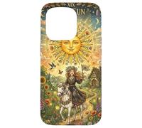 Custodia per iPhone 15 Pro The Sun Tarot Card Celestial Maiden Horse