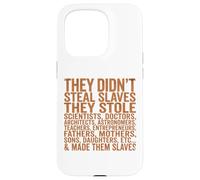 Custodia per iPhone 15 Pro They Didn't Steal Slaves Black History Month Melanin Queen