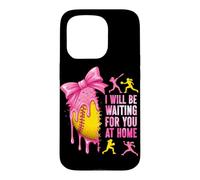 Custodia per iPhone 15 Pro Ti aspetterò a casa Partita di softball Coquette Bow
