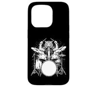 Custodia per iPhone 15 Pro Tiger Drummer Rock Wild Animal Suonare la batteria