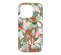 Custodia per iPhone 15 Pro Tiger in Tropical Palms Safari Theme