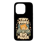 Custodia per iPhone 15 Pro Tiny Paws Big Pause gatto pisolino relax