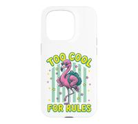 Custodia per iPhone 15 Pro Too Cool For Rules Zaino con occhiali da sole fenicottero