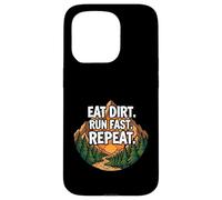 Custodia per iPhone 15 Pro Trail Running Mountain Runner Eat Dirt Run Fast Repeat
