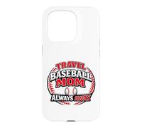 Custodia per iPhone 15 Pro Travel Baseball Mom Always Away Divertente Sport Mamma