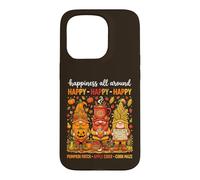 Custodia per iPhone 15 Pro Tre gnomi autunnali Zucca Patch Apple Sidro Mais Autunno