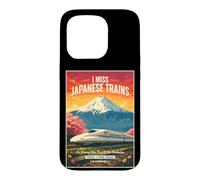 Custodia per iPhone 15 Pro Treni giapponesi Vintage Railway Travel Design Monte Fuji