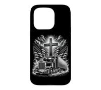 Custodia per iPhone 15 Pro Trucker Gesù Semi Truck Dio Cristiano Bibbia Driver Big Rig
