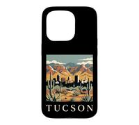 Custodia per iPhone 15 Pro Tucson, Arizona, orizzonte, deserto, montagne, retro, città, arte
