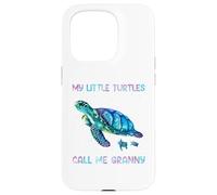 Custodia per iPhone 15 Pro Turtle Watercolor Sea Ocean My Turtles Call Me Granny