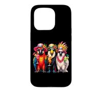 Custodia per iPhone 15 Pro Uccelli tropicali hawaiani estivi pappagallo ara amanti degli uccelli