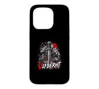 Custodia per iPhone 15 Pro Ulfberht Spada vichinga Lupo Rune Norrene Luna Rossa